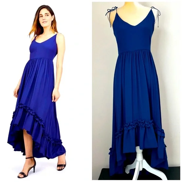 Badgley Mischka | Dresses | Badgley Mischka Belle Royal Blue Tiered Ruffle Dress  Belle Size 2 | Poshmark